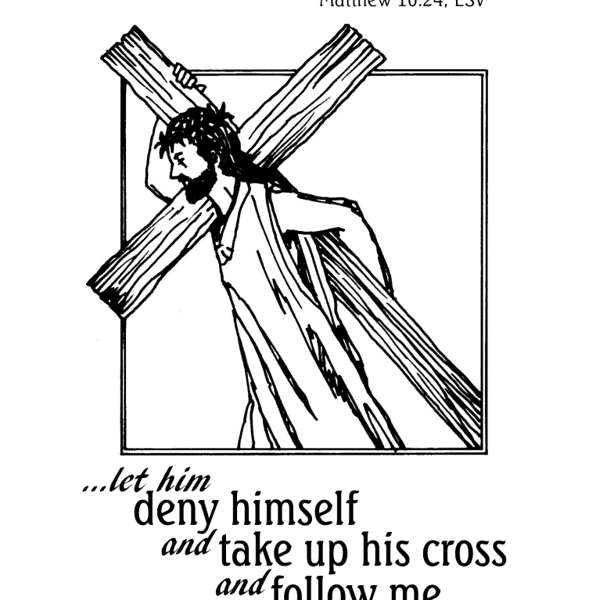 man carrying cross