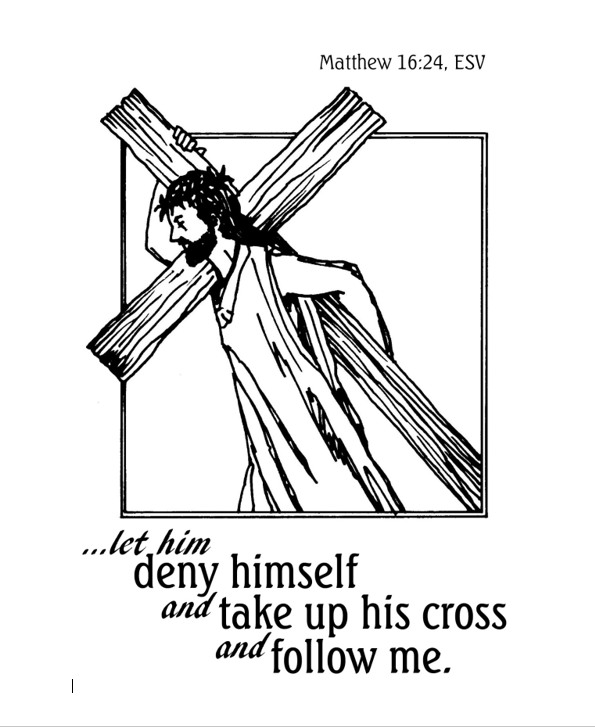 man carrying cross